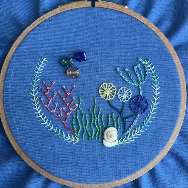 Under The Sea Embroidery Pattern with Embellishments