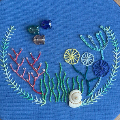 Under The Sea Embroidery Pattern with Embellishments