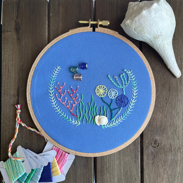 Under The Sea Embroidery Pattern with Embellishments