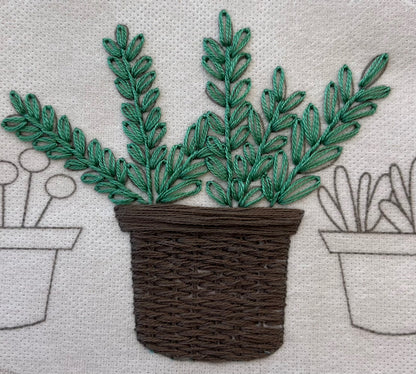 Three Happy Plants Embroidery Pattern