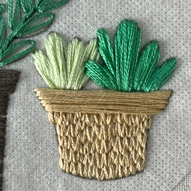 Three Happy Plants Embroidery Pattern