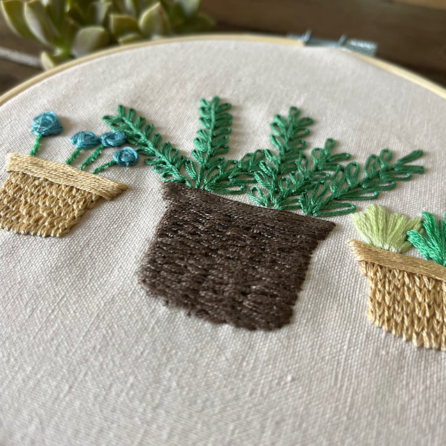 Three Happy Plants Embroidery Kit