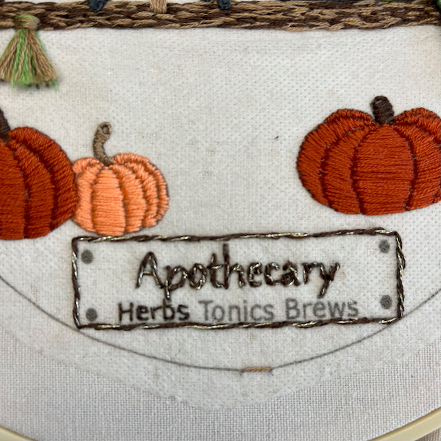 Apothecary Embroidery Design-Water Soluble Stabilizer Pattern-DIY Embroidery Pattern-Fall Embroidery